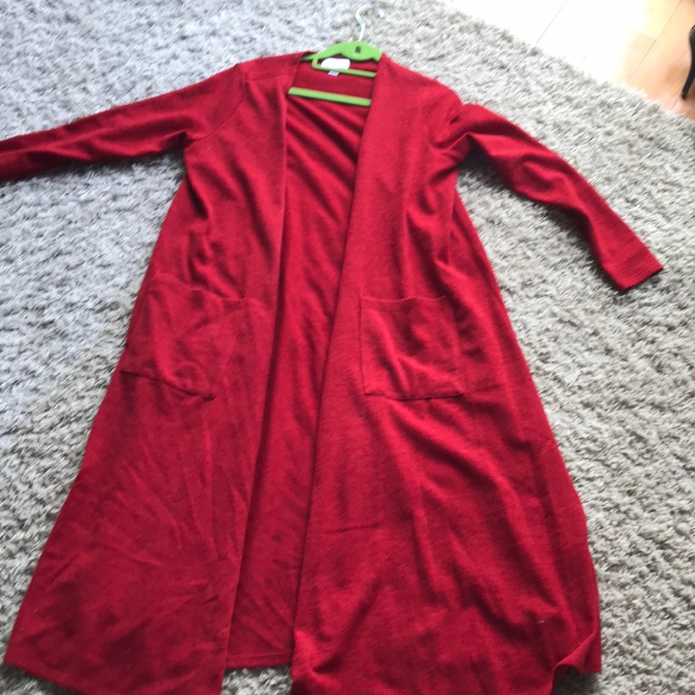 Long Red Cardigan